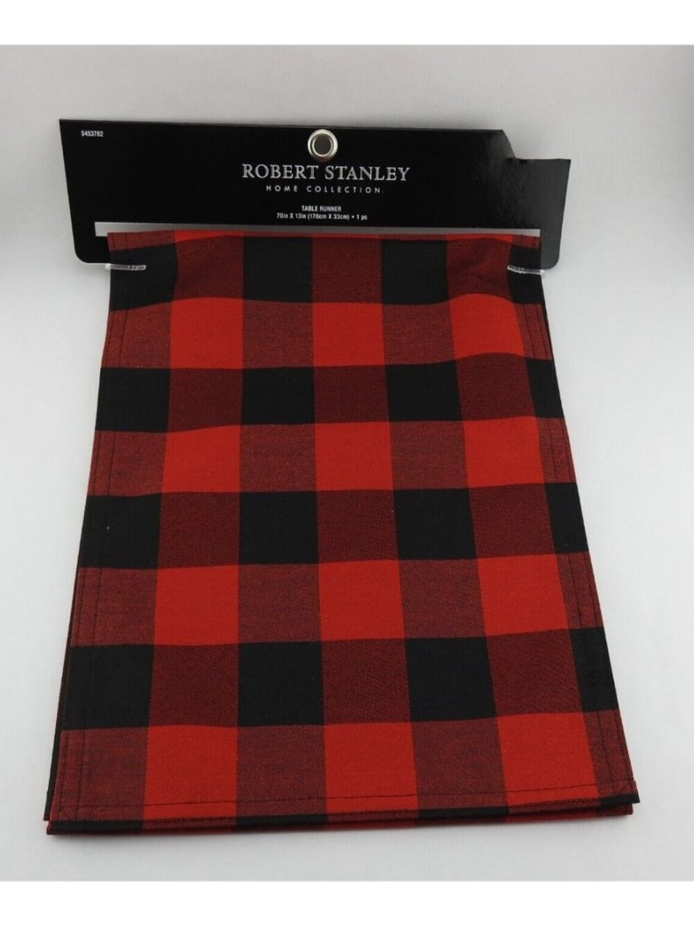 New Table Runner Red Black Buffalo Check Plaid Fabric Robert Stanley 70" x 13"